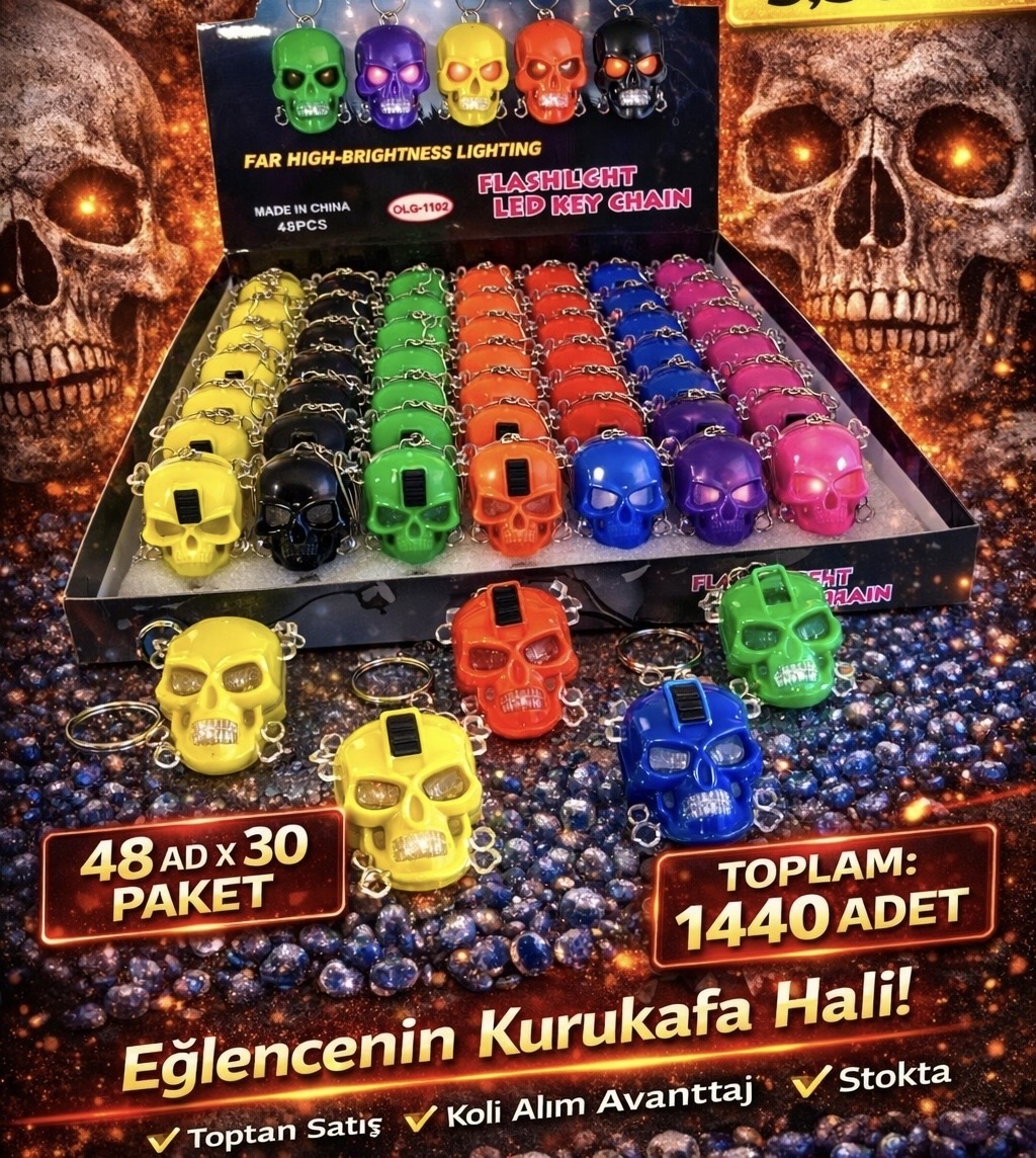 IŞIKLI ANAHTARLIK KURU KAFA *48