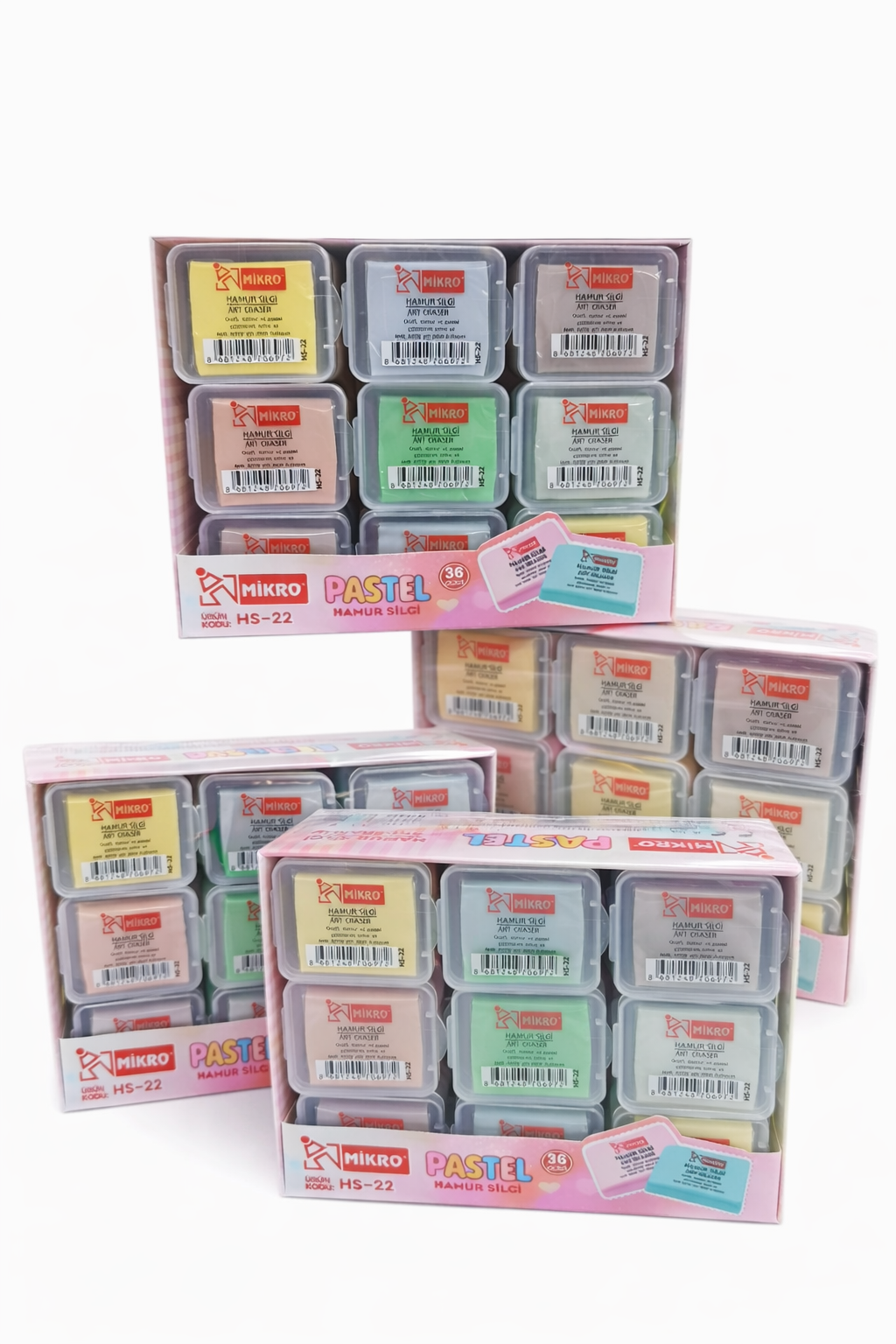 MİKRO HS-22 PASTEL RENKLİ HAMUR SİLGİ *36