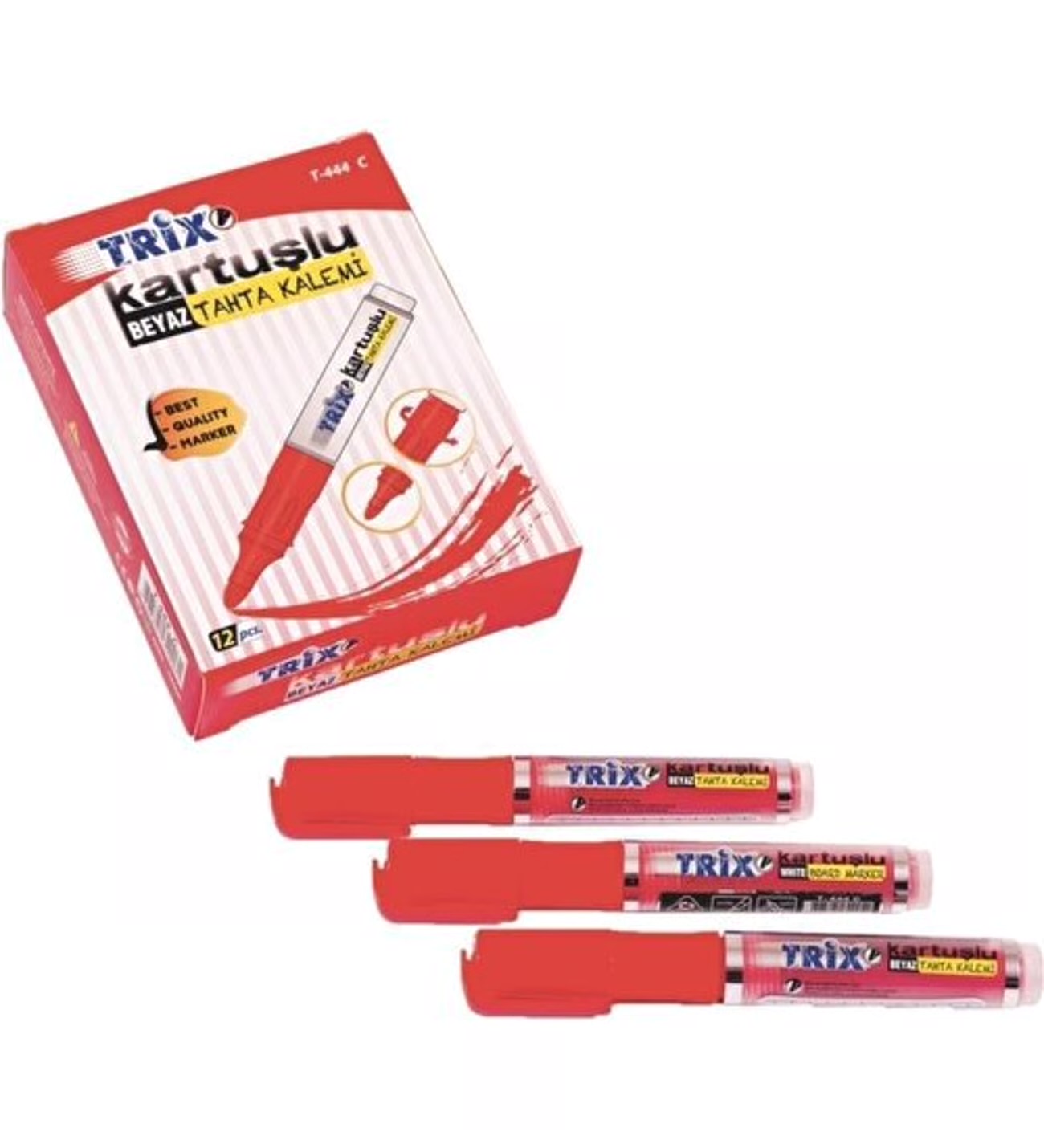 TRİX KARTUŞLU TAHTA KALEMİ KIRMIZI *12