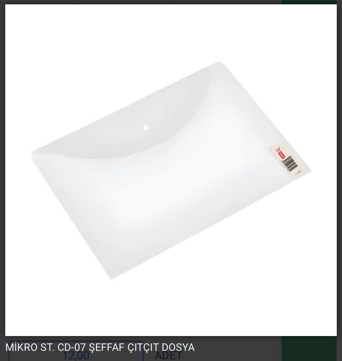 MİKRO ÇITÇITLI DOSYA ŞEFFAF *12