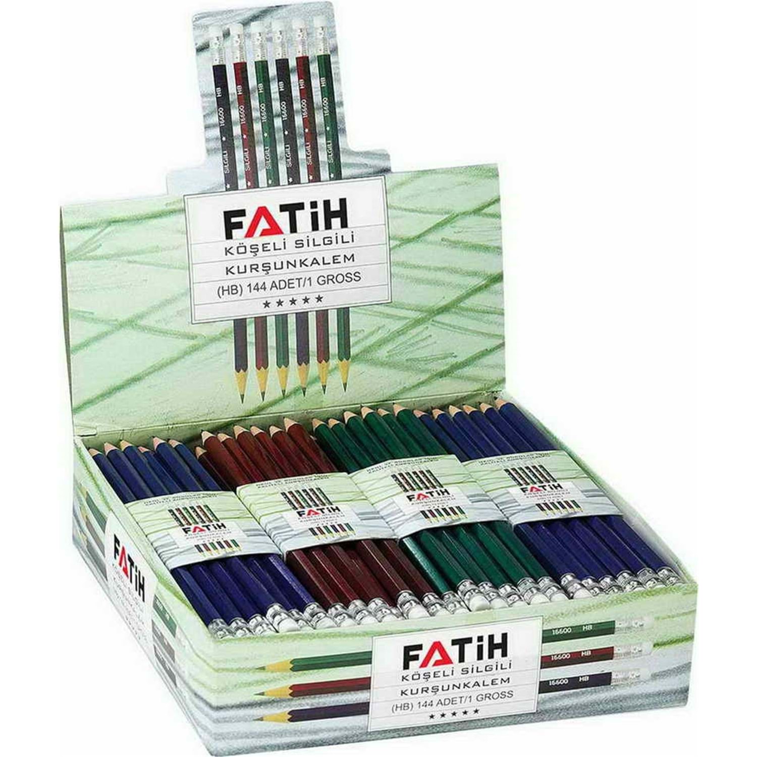 FATİH KÖŞELİ SİLGİLİ KURŞUN KALEM *12