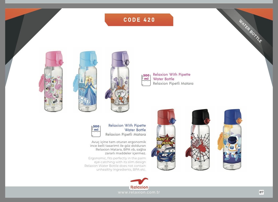RELAXİON PİPETLİ MATARA KOD 420