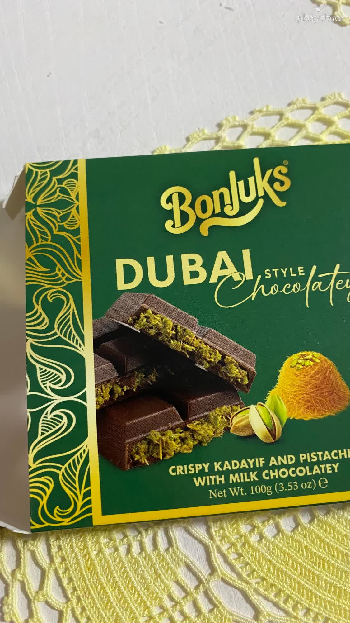 PEKEL BONJUKS DUBAİ ÇİKOLATA 100GR *12