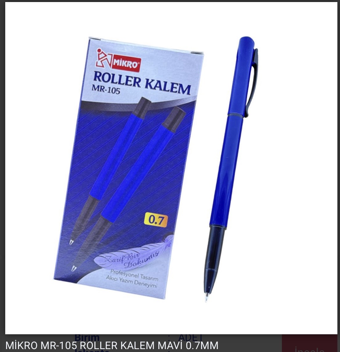 MİKRO PİLOT KALEM MR105 MAVİ *12