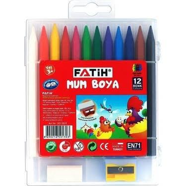 FATİH UZUN MUM BOYA SİLGLİ+KALEMTRAŞ *12