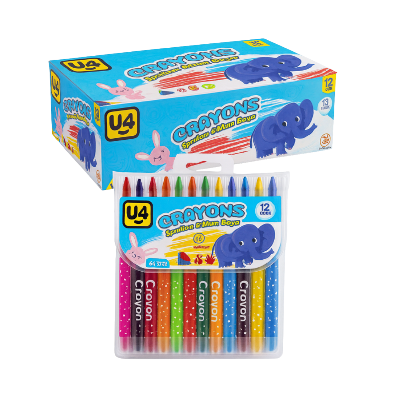 U-4 UZUN ÇEVİRMELİ MUM BOYA *12