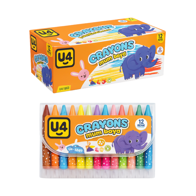 U-4 KISA ÇEVİRMELİ MUM BOYA *12