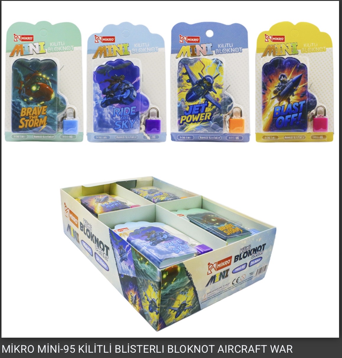 MİKRO MİNİ-95 KİLİTLİ BLİSTERLİ BLOKNOT AİRCRAFT *24