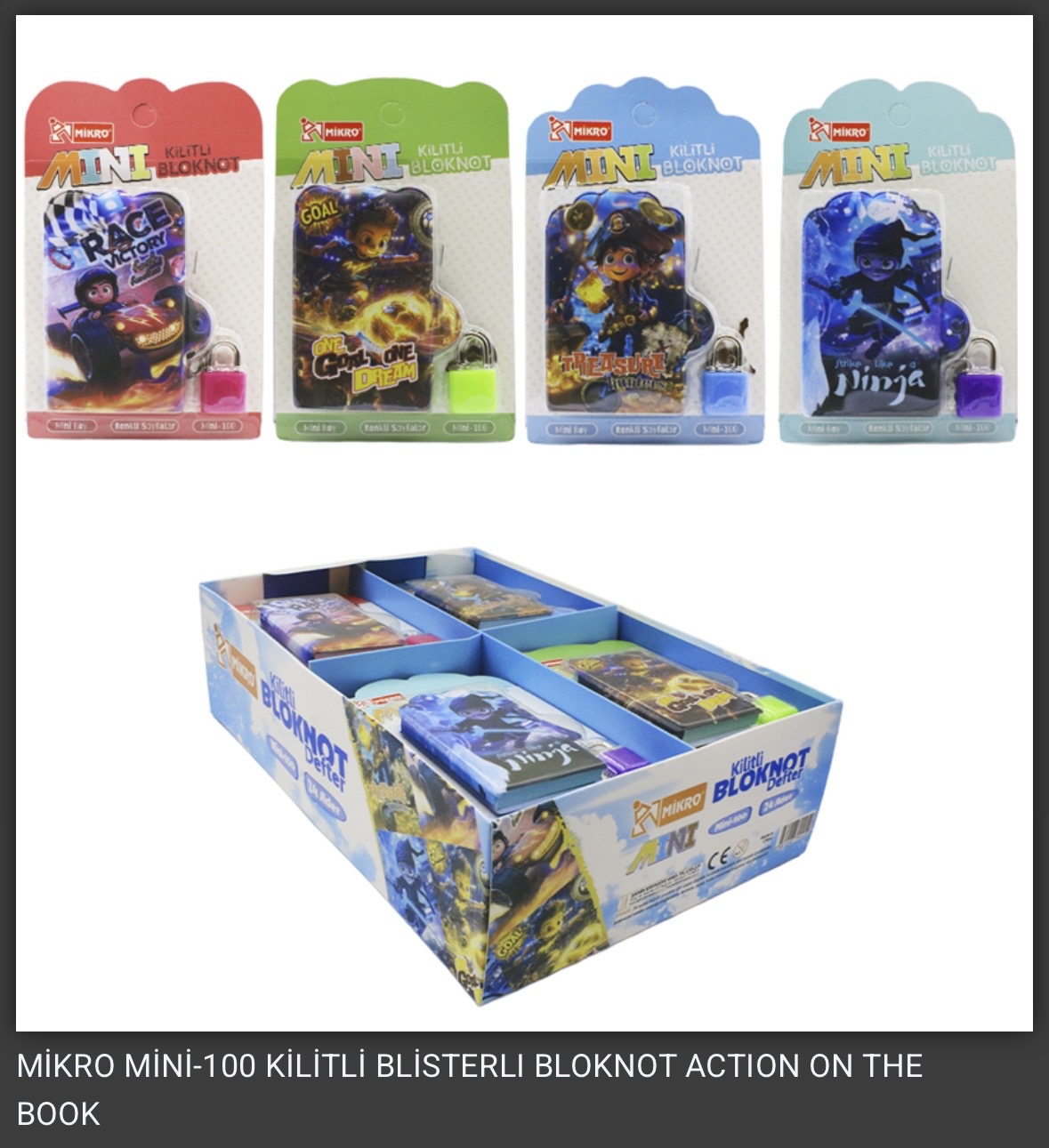 MİKRO MİNİ-100 KİLİTLİ BLİSTERLİ BLOKNOT ACTION *24