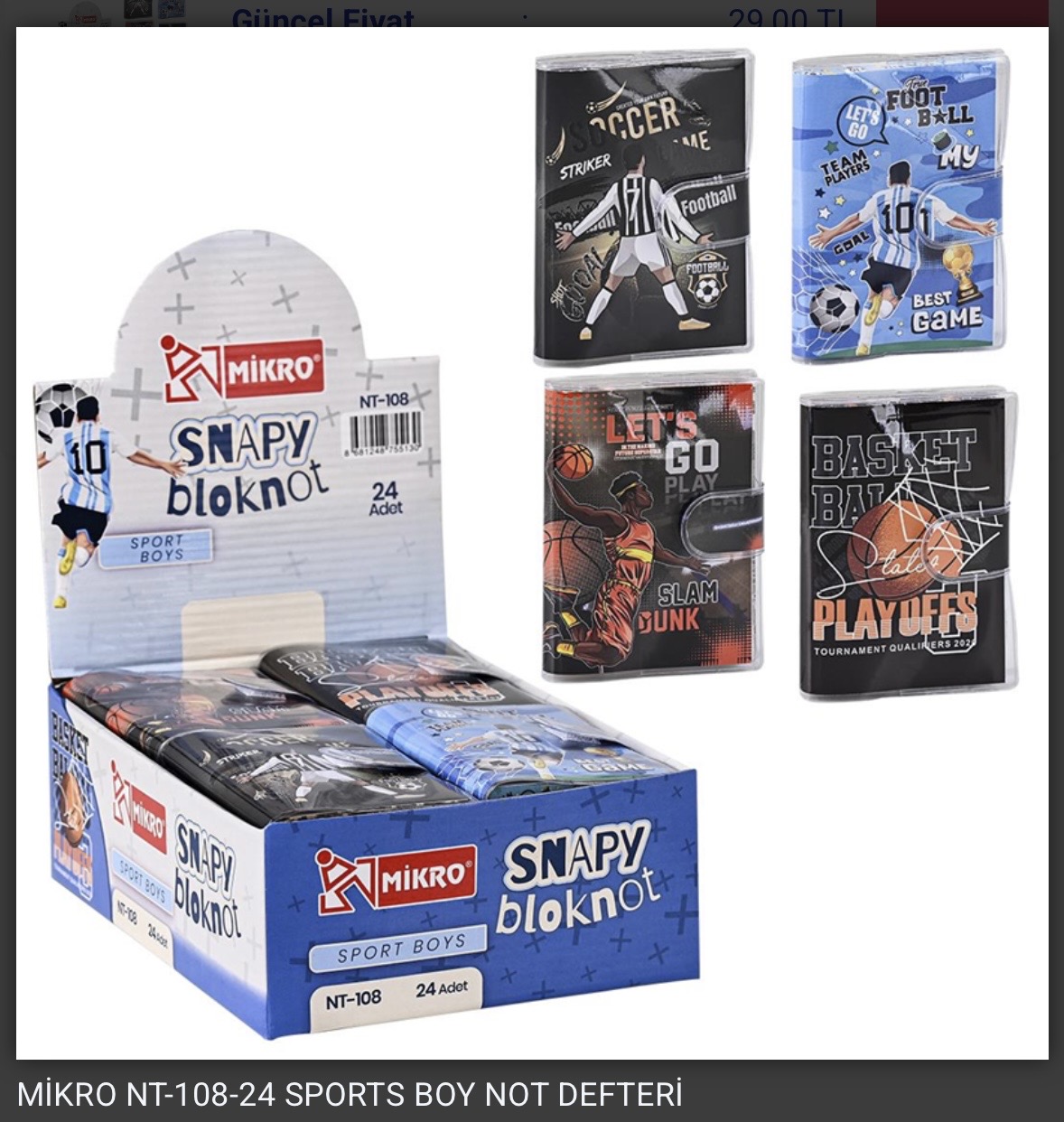 MİKRO NT-108 SPORTS BOY NOT DEFTER *24