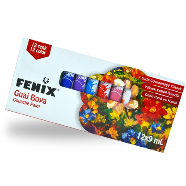 FENİX TÜP GUAJ BOYA 12 RENK *6