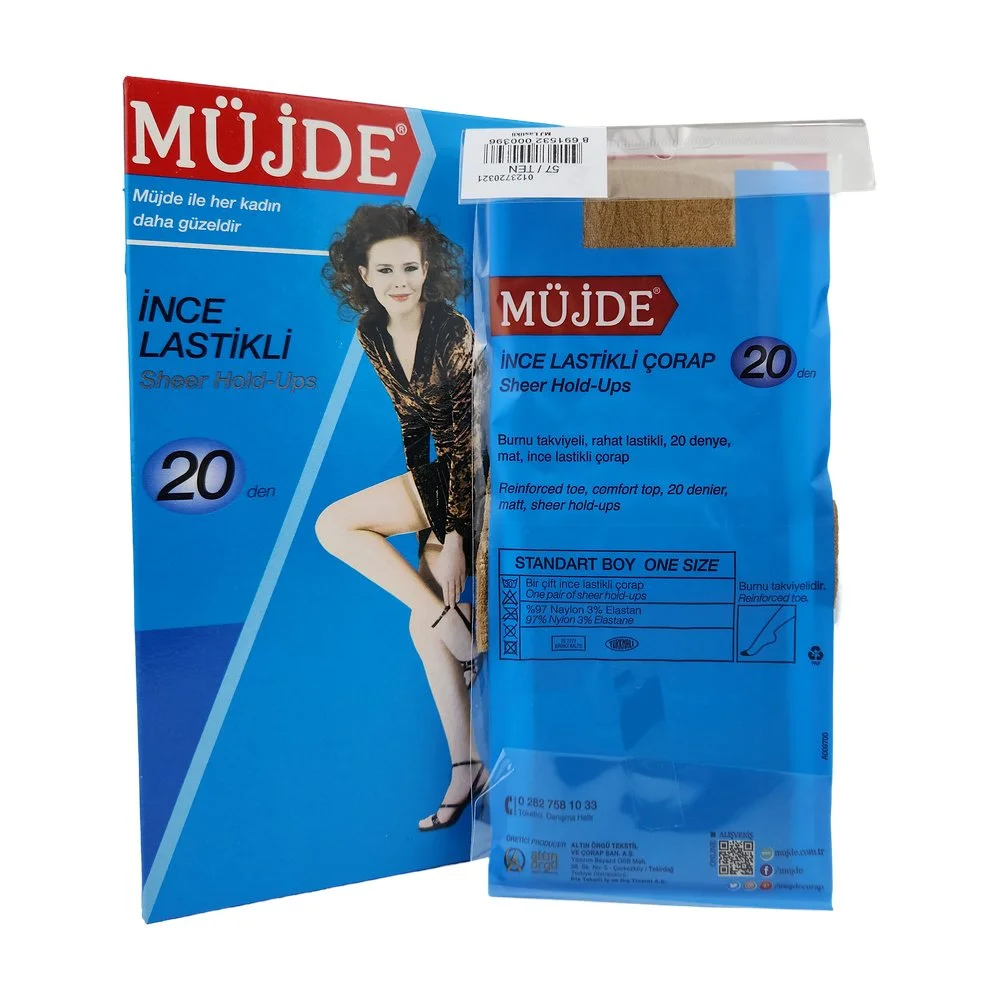 MÜJDE İNCE LASTİKLİ DİZ ÜSTÜ ÇORAP 57 TEN *6