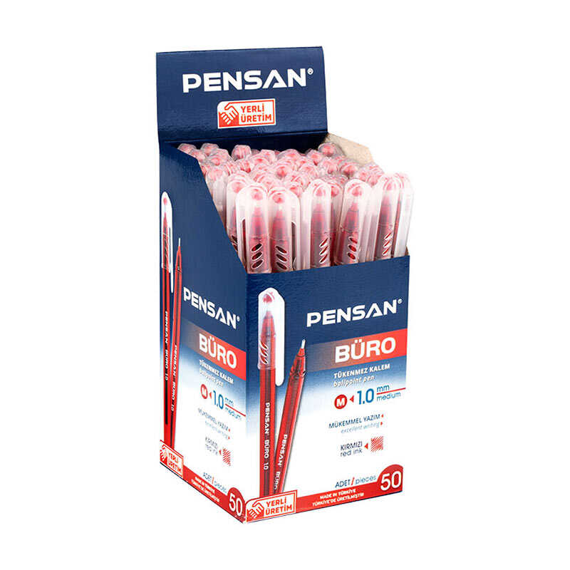 PENSAN BÜRO TÜKENMEZ KALEM KIRMIZI *50