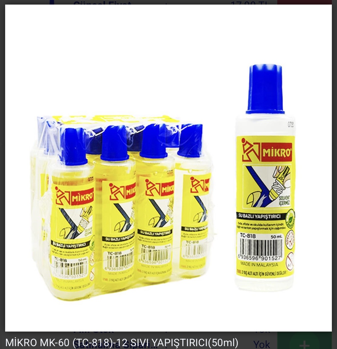 MİKRO SIVI YAPIŞTIRICI 50ml *12