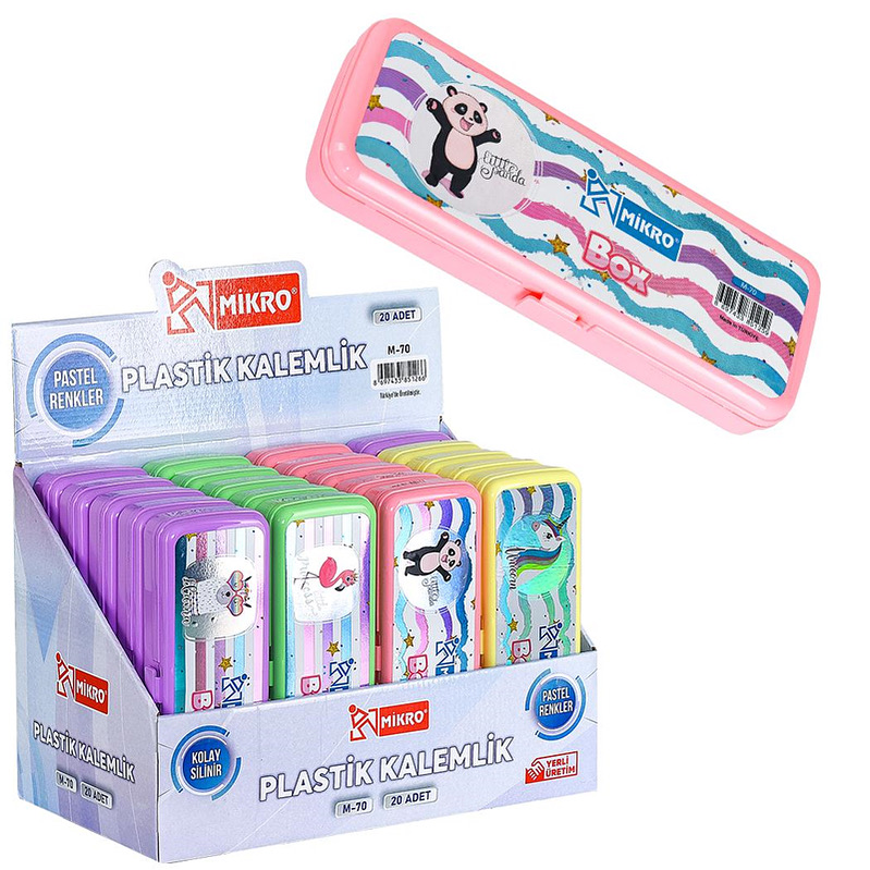 MİKRO TEK TARAFLI PLASTİK KALEM KUTUSU *20