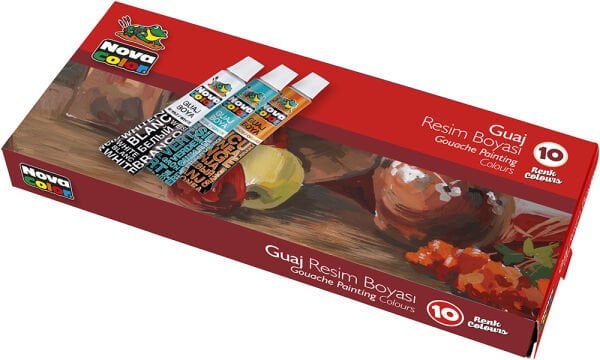 BRONS NOVA COLOR TÜP GUAJ BOYA 10 RENK *12