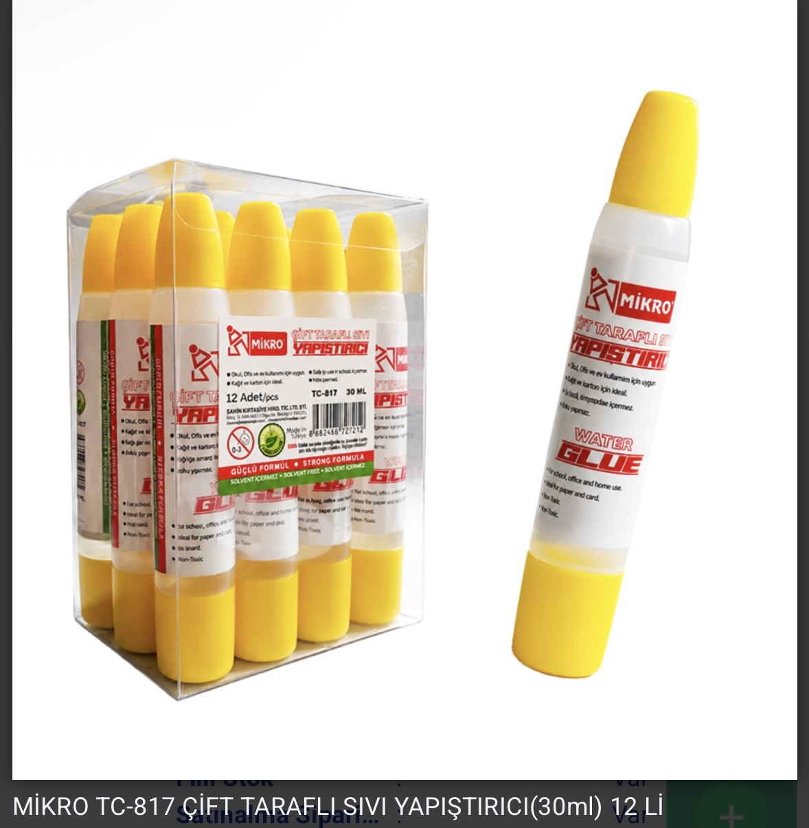 MİKRO SIVI YAPIŞTIRICI ÇİFT TARAFLI 30ML TC-817 *12