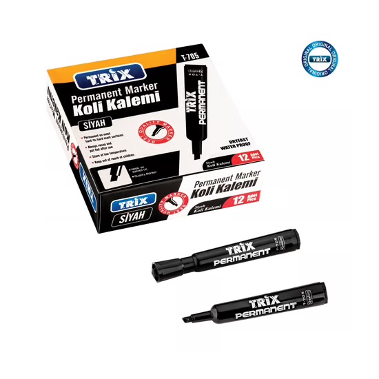 TRİX MARKER KALEM SİYAH *12